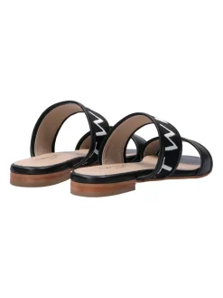 Twin-set Sandali Flat con Fascia LogataBIC.NERO/ANTIQUE WHITE