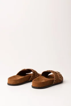 Twin-set Sandali Suede con BorchieTABACCO