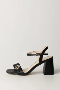 Twin-set Sandali Tacco Largo e Logo GioielloNERO