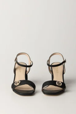 Twin-set Sandali Tacco Largo e Logo GioielloNERO