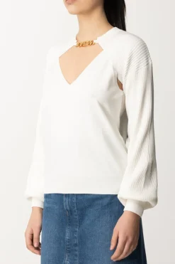 Twin-set Set Top e Coprispalle In MagliaNEVE