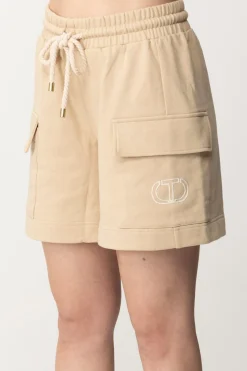 Twin-set Shorts con LogoALMOND MILK