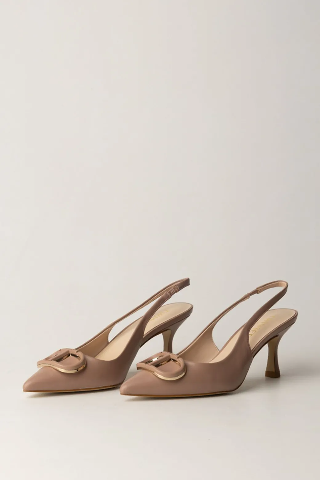 Twin-set Slingback con LogoLES BEIGES
