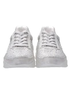 Twin-set Sneaker Scamoscate con StrassBIANCO OTTICO
