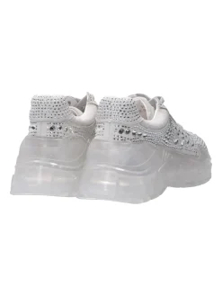 Twin-set Sneaker Scamoscate con StrassBIANCO OTTICO