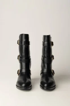 Twin-set Stivaletti Biker con FibbieNERO