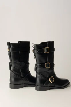 Twin-set Stivaletti Biker con FibbieNERO