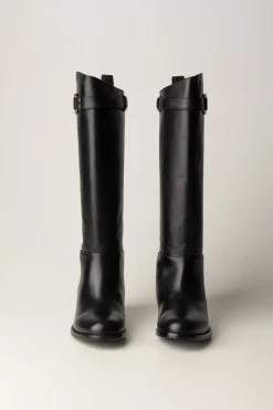 Twin-set Stivali Alti con Fibbia LogataNERO