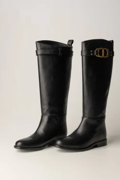 Twin-set Stivali Alti con Fibbia LogataNERO