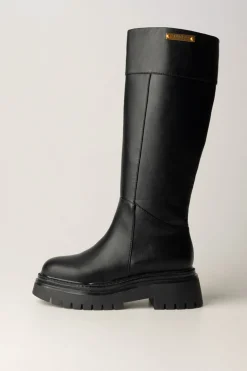 Twin-set Stivali Combat con Suola SpessaNERO