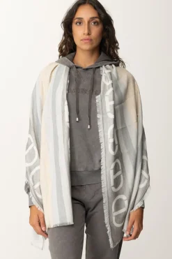 Twin-set Stola con Stampa LogoJACQ.RIGHE NEVE/WARM MELANGE G