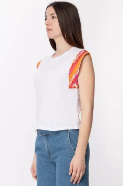 Twin-set T Shirt con Maniche MulticolorOTTICO MIX CACHEMIRE YELLOW/CE