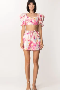 Twin-set Top con Stampa FlorealeSHADES OF HOT PINK