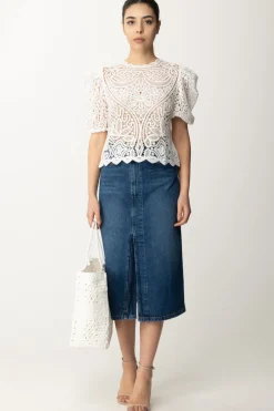 Twin-set Top Crochet Effetto PizzoNEVE