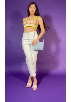 Twin-set Top Crop In Crochet ColoratoMUL.VIVID YELLOW/OFF WHITE/ANG