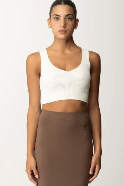 Twin-set Top Cropped In Maglia a CostineNEVE