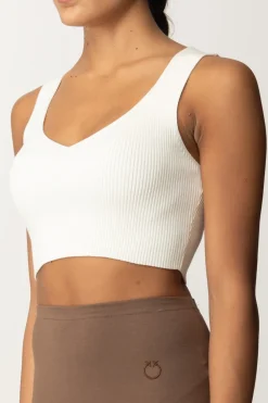Twin-set Top Cropped In Maglia a CostineNEVE