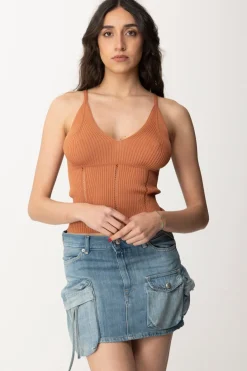 Twin-set Top In Maglia con TraforatureCANYON SUNSET SCURO