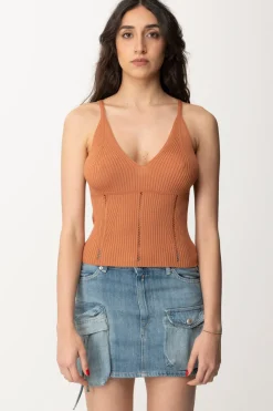 Twin-set Top In Maglia con TraforatureCANYON SUNSET SCURO