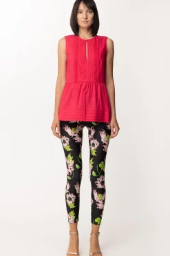 Twin-set Top Smanicato con Plissé e PizzoAMARENA