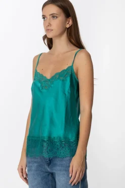 Twin-set Top Sottoveste con Applicazioni In PizzoBLUE GRASS