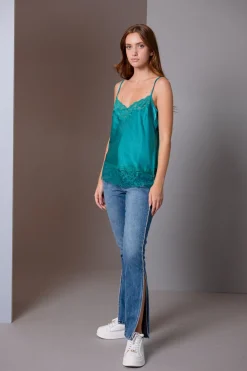 Twin-set Top Sottoveste con Applicazioni In PizzoBLUE GRASS