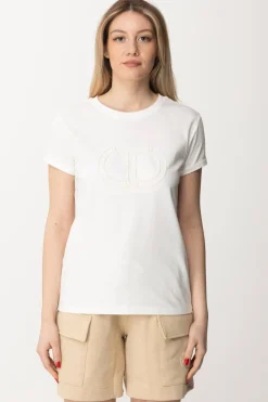 Twin-set T-shirt con Oval T RicamatoNEVE