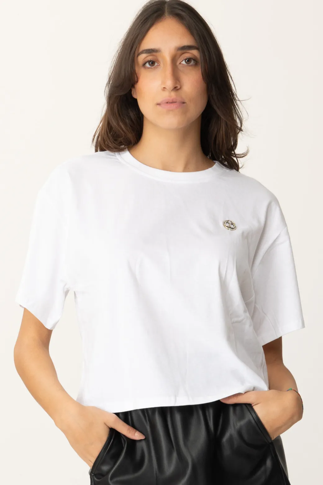 Twin-set T-shirt con Oval TBIANCO OTTICO