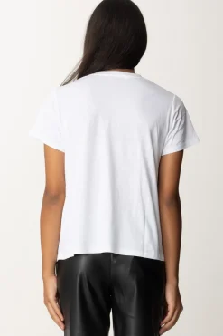 Twin-set T-shirt con Ricamo Logo e GiaguaroBIANCO OTTICO