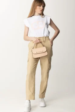 Twin-set T-shirt con Ricamo Logo e Maniche Ad AlettaRIC.OTTICO/CUPCAKE PINK