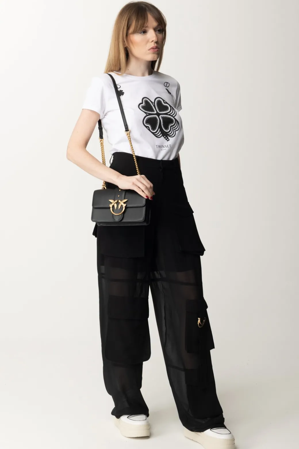 Twin-set T-shirt con Stampa QuadrifoglioBIANCO OTTICO