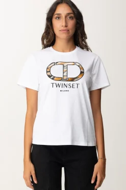 Twin-set T-shirt con Stampa Oval TBIANCO OTTICO