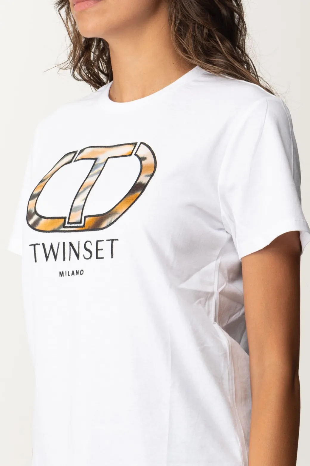 Twin-set T-shirt con Stampa Oval TBIANCO OTTICO