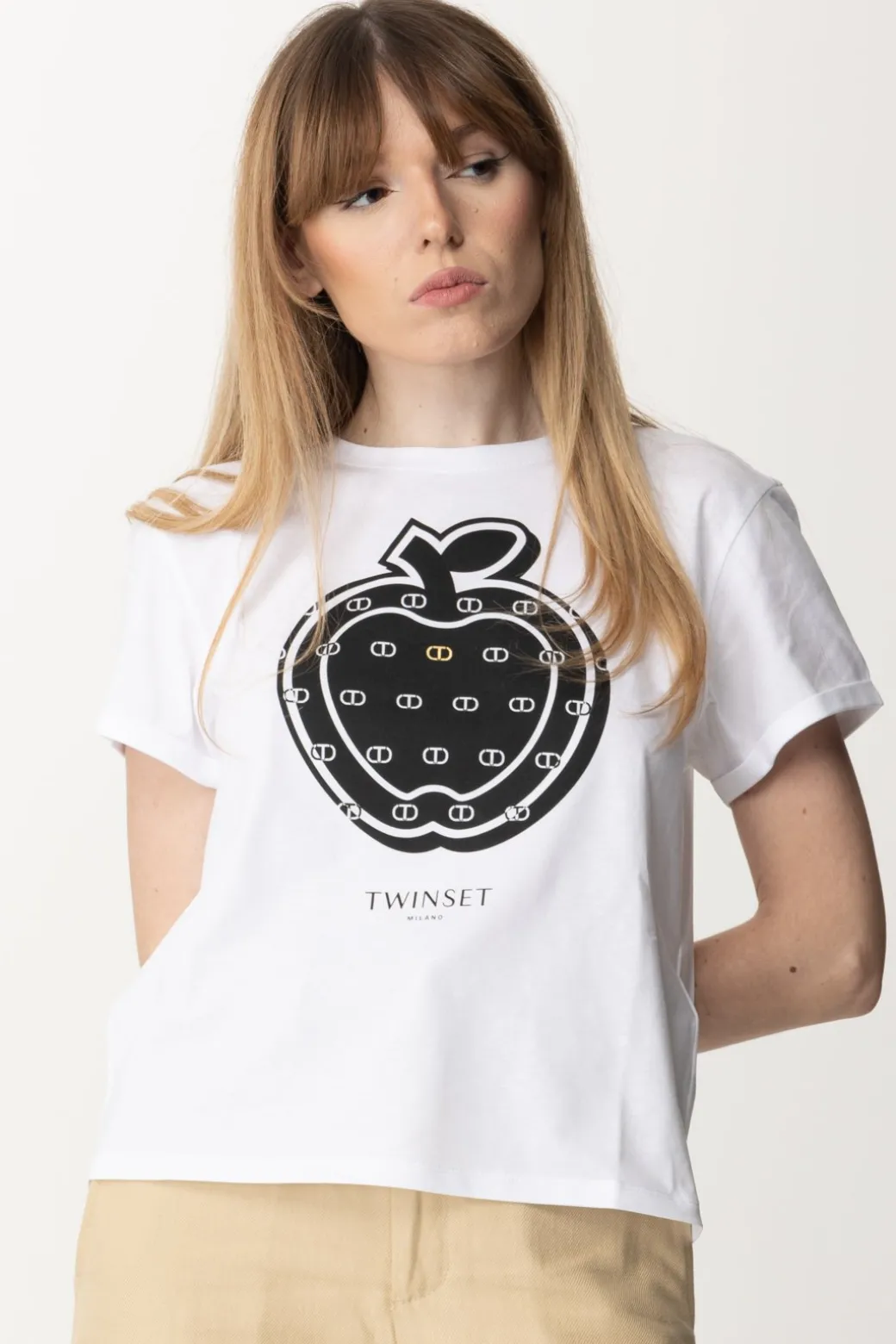Twin-set T-shirt con Stampa MelaBIANCO OTTICO