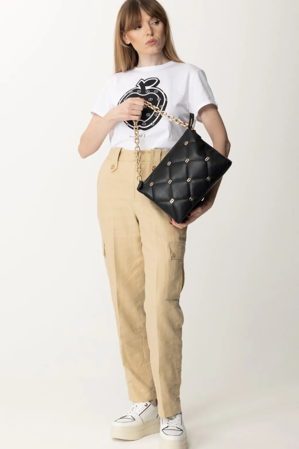 Twin-set T-shirt con Stampa MelaBIANCO OTTICO