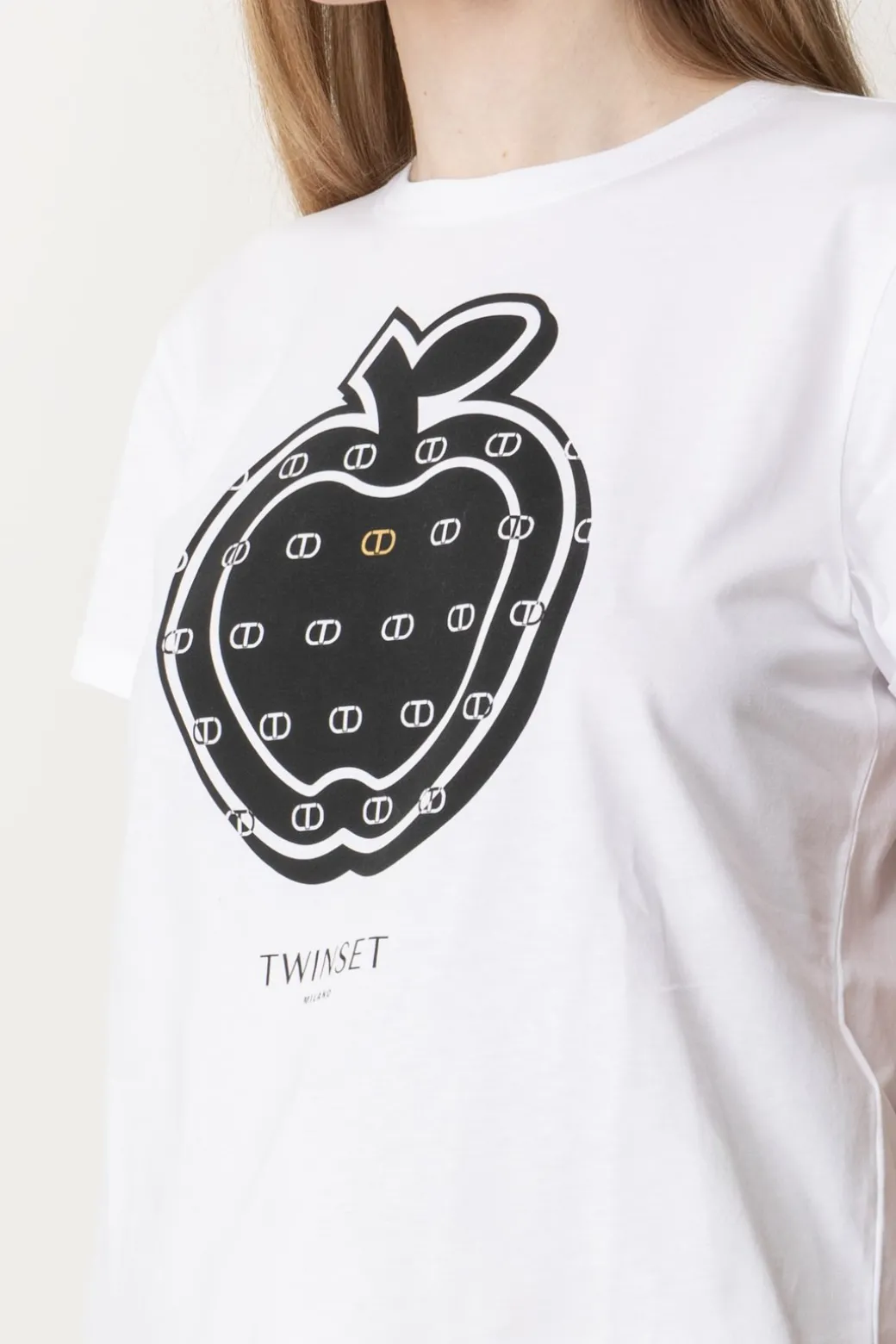 Twin-set T-shirt con Stampa MelaBIANCO OTTICO