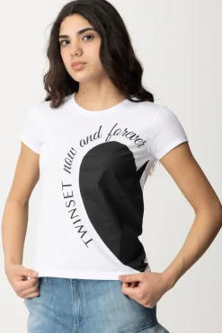 Twin-set T-shirt Stampa CuoreBIANCO OTTICO