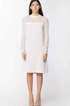 Twin-set Tubino Morbido con Dettagli TrasparentiGESSO