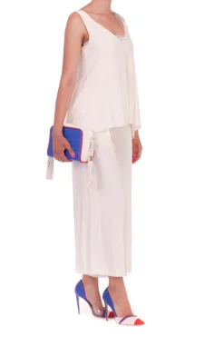 Twin-set Tuta Ampia Effetto CompletoBIANCO SETA