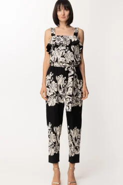 Twin-set Tuta con Cintura e Stampa FlorealeST.FIORE GRAFICO NERO
