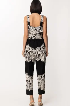 Twin-set Tuta con Cintura e Stampa FlorealeST.FIORE GRAFICO NERO