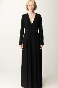 Twin-set Tuta In Crêpe Plissé con BottoniNERO