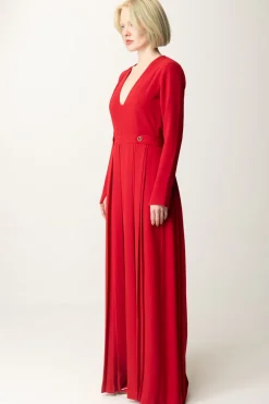 Twin-set Tuta In Crêpe Plissé con BottoniROSSO VENEZIANO