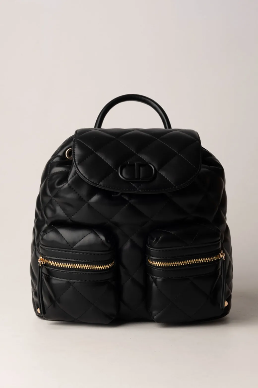 Twin-set Zaino Trapuntato con Tasche FrontaliNERO