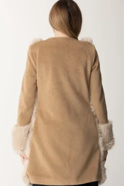 Yes London Cappotto con Inserto In EcopellicciaCAMMELLO