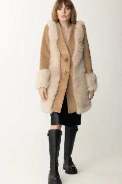 Yes London Cappotto con Inserto In EcopellicciaCAMMELLO