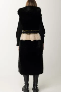 Yes London Gilet In EcopellicciaNERO/MULTICOLOR